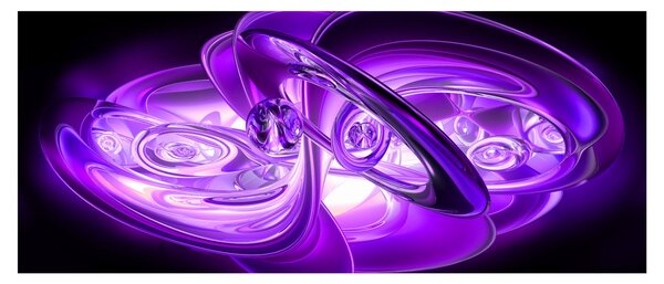 Obraz fialových fraktálov (120x50 cm)