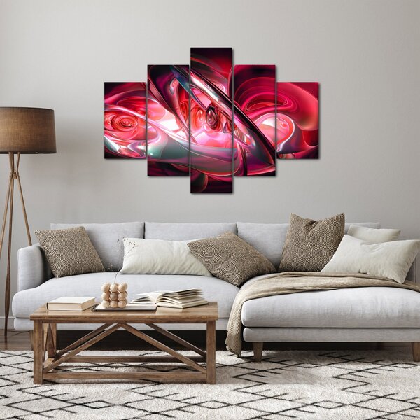 Obraz červených fraktálov (150x105 cm)