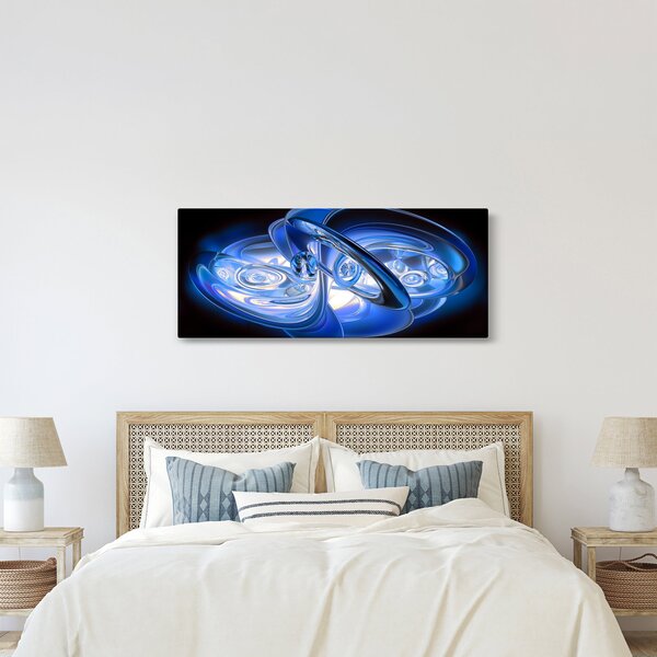 Modrý abstraktný obraz (120x50 cm)