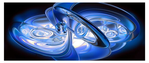 Modrý abstraktný obraz (120x50 cm)