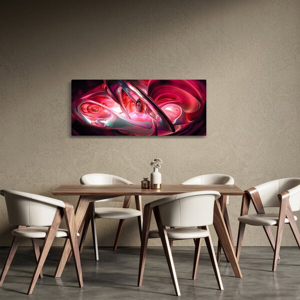 Obraz červených fraktálov (120x50 cm)