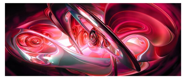 Obraz červených fraktálov (120x50 cm)