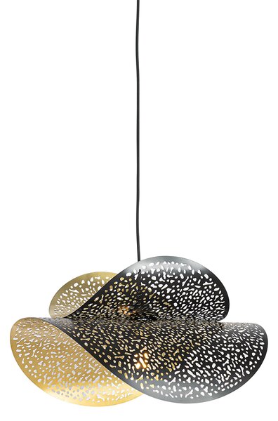 Orientálna závesná lampa čierna so zlatou 28 cm - Japke