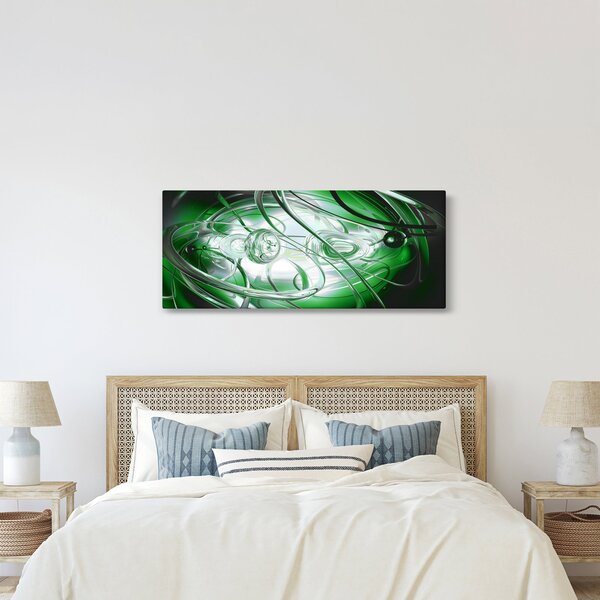 Zelený abstraktný obraz (120x50 cm)