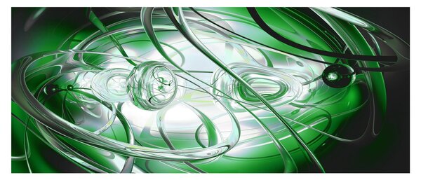 Zelený abstraktný obraz (120x50 cm)