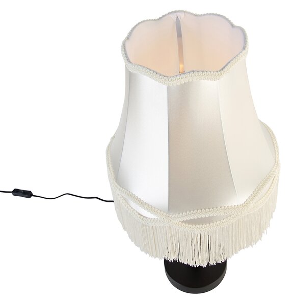 Klasická stolná lampa čierna s tienidlom Granny krémová 30 cm - Simplo