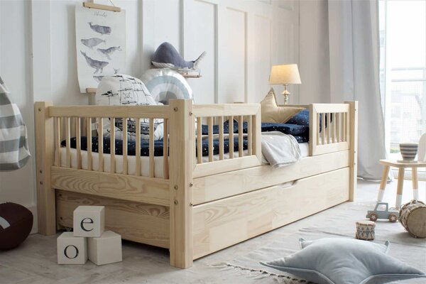 Detská posteľ BASIC DUO PLUS PZ verzia so zásuvkou/prístelkou