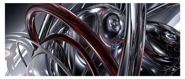Obraz sivej abstrakcie (120x50 cm)