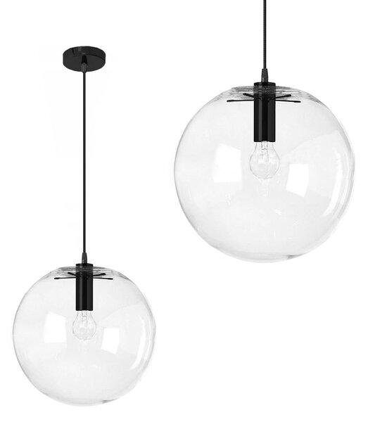 Toolight - Závesné svietidlo Lassi 30cm APP308-1CP, E27, čierna, OSW-00340