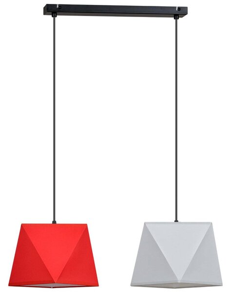 Závesné svietidlo Diamond, 2x textilné tienidlo (mix 5 farieb), (výber z 2 farieb konštrukcie)