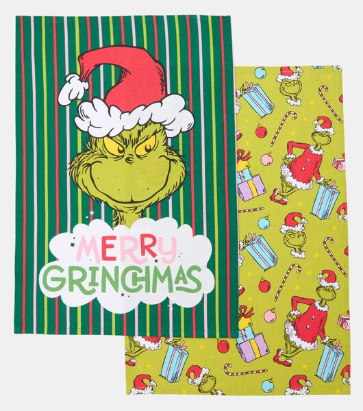 Sinsay - Vianočné kuchynské utierky Grinch 2 pack - viacfarebná