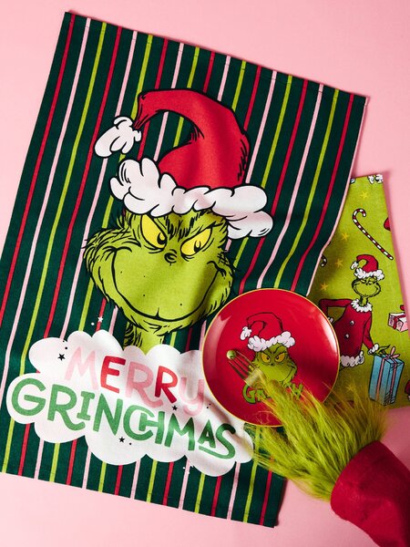 Sinsay - Vianočné kuchynské utierky Grinch 2 pack - viacfarebná