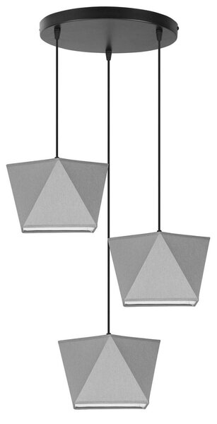 Závesné svietidlo Diamond, 3x textilné tienidlo (mix 6 farieb), (výber z 3 farieb konštrukcie), o