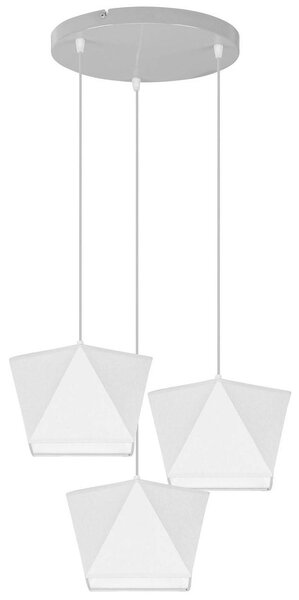 Závesné svietidlo Diamond, 3x textilné tienidlo (mix 6 farieb), (výber z 3 farieb konštrukcie), o