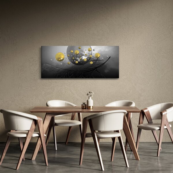 Obraz zlatých abstraktných gulí (120x50 cm)