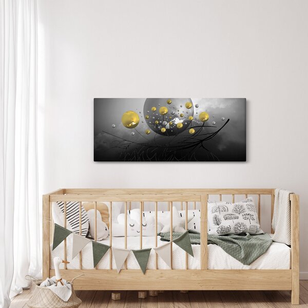 Obraz zlatých abstraktných gulí (120x50 cm)