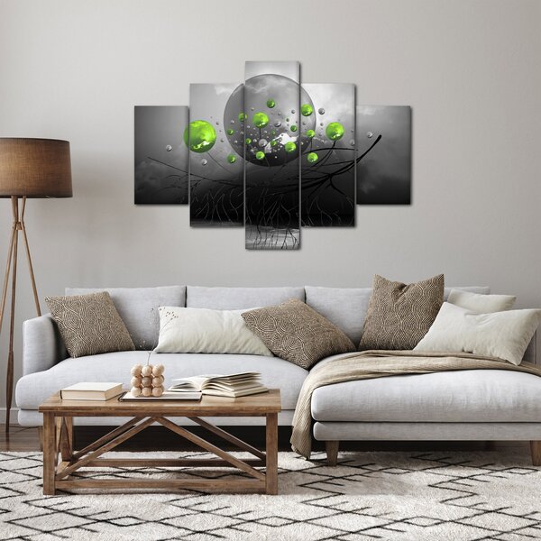 Obraz zelených abstraktných gulí (150x105 cm)