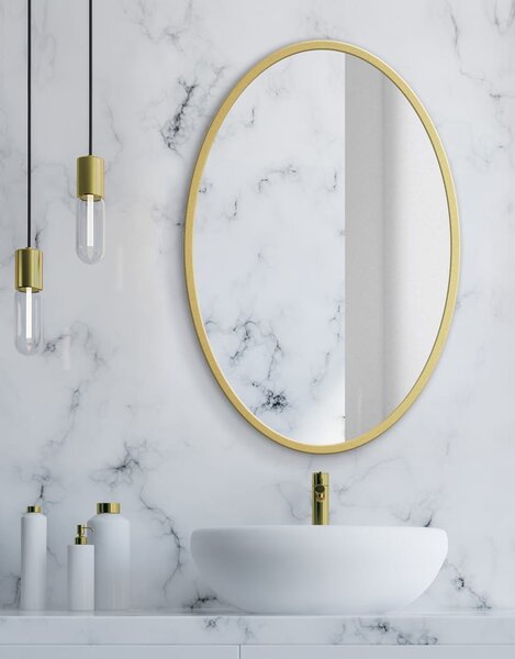 Dekorstudio Okrúhle zrkadlo so zlatým rámom Ø80 cm