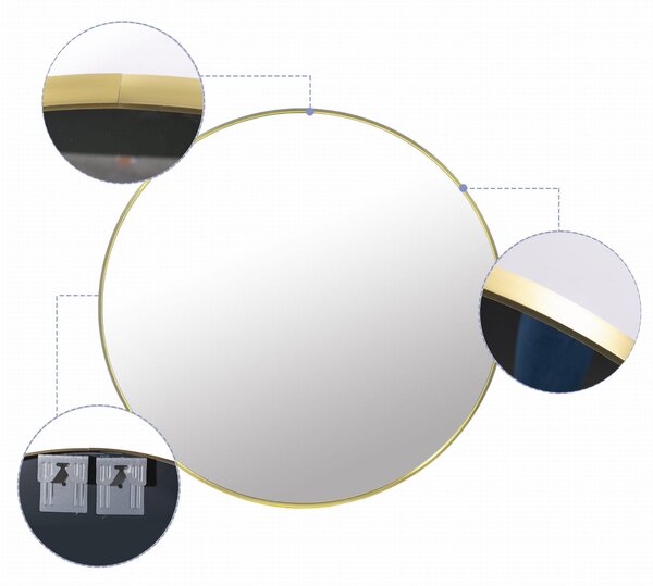 Dekorstudio Okrúhle zrkadlo so zlatým rámom Ø80 cm