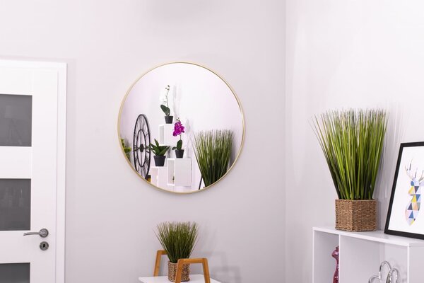 Dekorstudio Okrúhle zrkadlo so zlatým rámom Ø80 cm