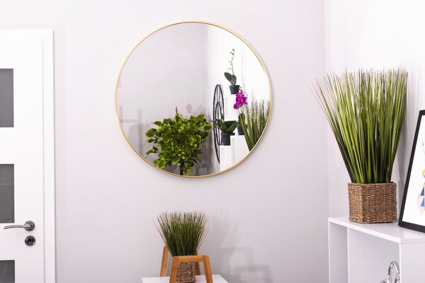 Dekorstudio Okrúhle zrkadlo so zlatým rámom Ø80 cm
