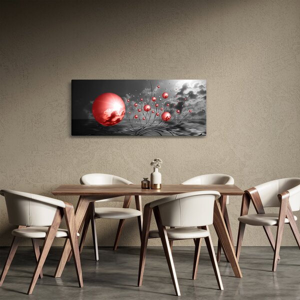 Obraz červených gulí (120x50 cm)