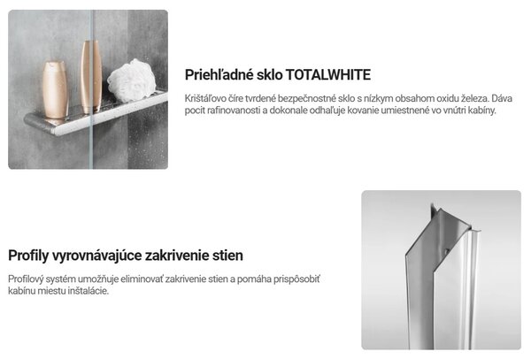 Deante Kerria Plus, posuvné sprchové dvere 100x200 cm, 6mm číre sklo, chrómový profil, DEA-KTSPN10P