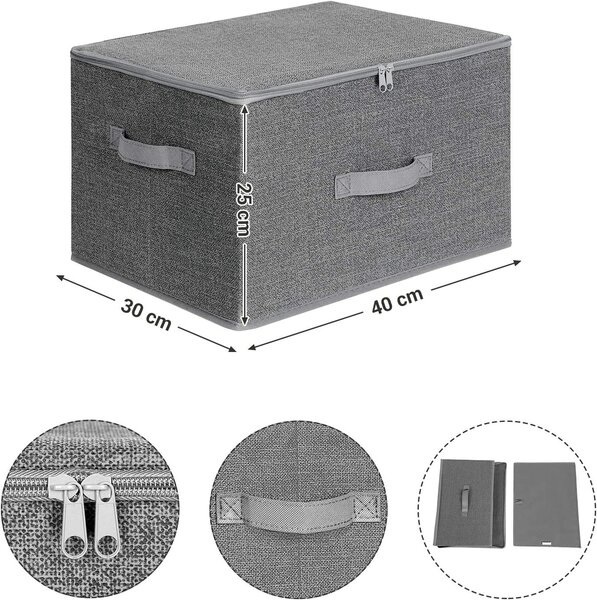 Dekorstudio Sada skladacích organizérov do kúpeľne RYZB03G 3x 40x30x25 cm – sivá