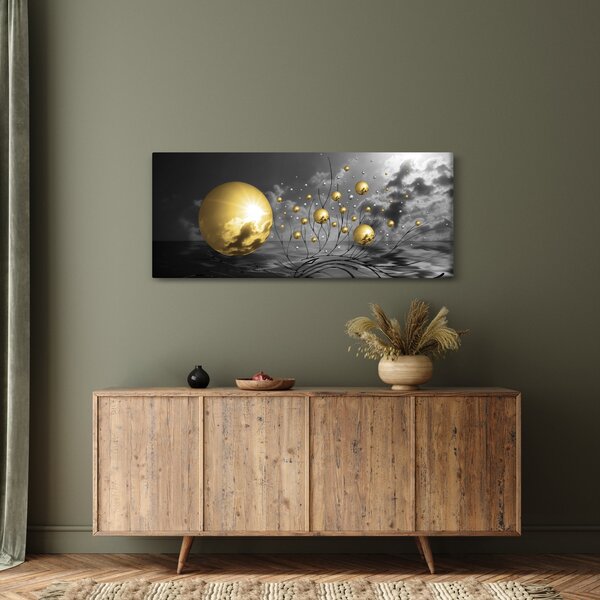 Obraz okrových gulí (120x50 cm)