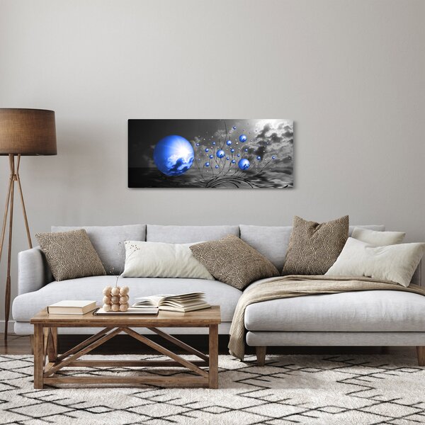 Obraz tmavo modrých gulí (120x50 cm)