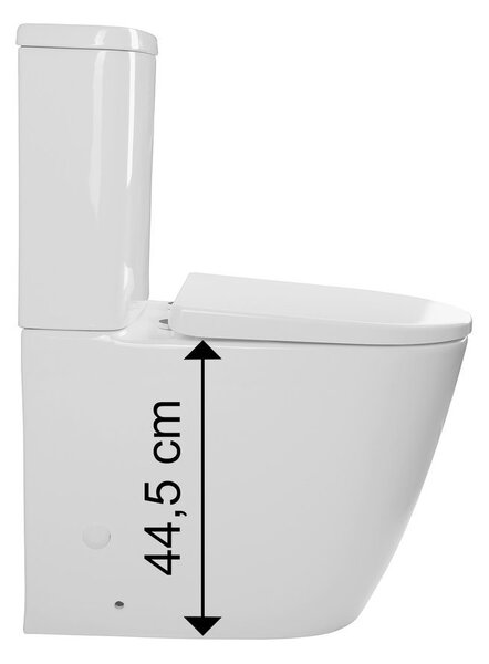 Sapho Sapho, TURKU RIMLESS WC kombi misa zvýšená, sp./zad.odpad, PC104WR