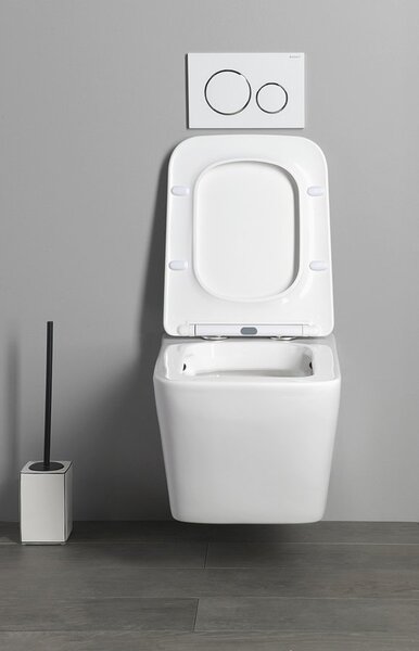 Sapho Sapho, PORTO závesná WC misa, Rimless, 36x52 cm, biela