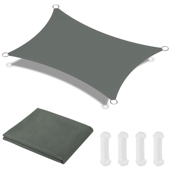Obdĺžniková slnečná clona, plachta, 3 m x 4 m, 160 g/m², vodeodolná