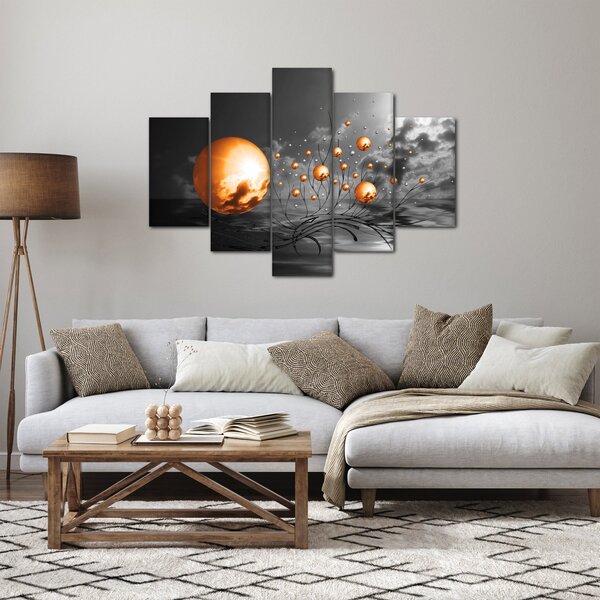 Obraz oranžových abstraktných gulí (150x105 cm)
