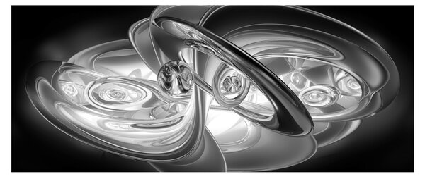 Obraz modernej sivej abstrakcie (120x50 cm)