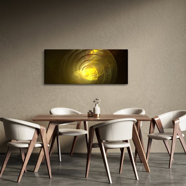 Obraz žltej abstraktnej špirály (120x50 cm)