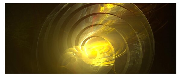 Obraz žltej abstraktnej špirály (120x50 cm)