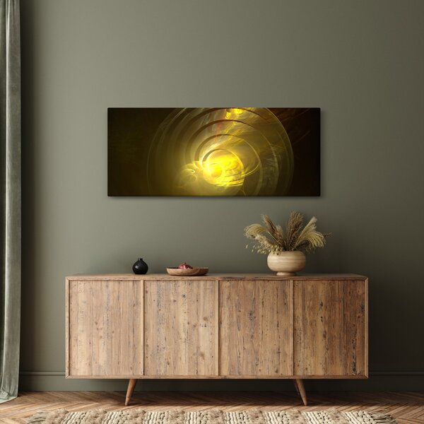 Obraz žltej abstraktnej špirály (120x50 cm)