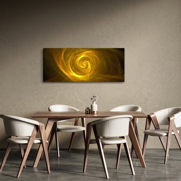Obraz abstraktnej žltej špirály (120x50 cm)