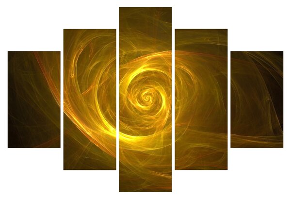 Obraz abstraktnej žltej špirály (150x105 cm)