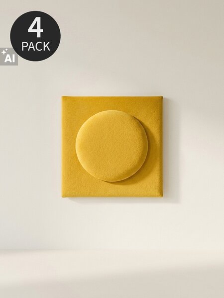 Sinsay - Čalúnené nástenné panely v tvare kociek 4 pack - žltá