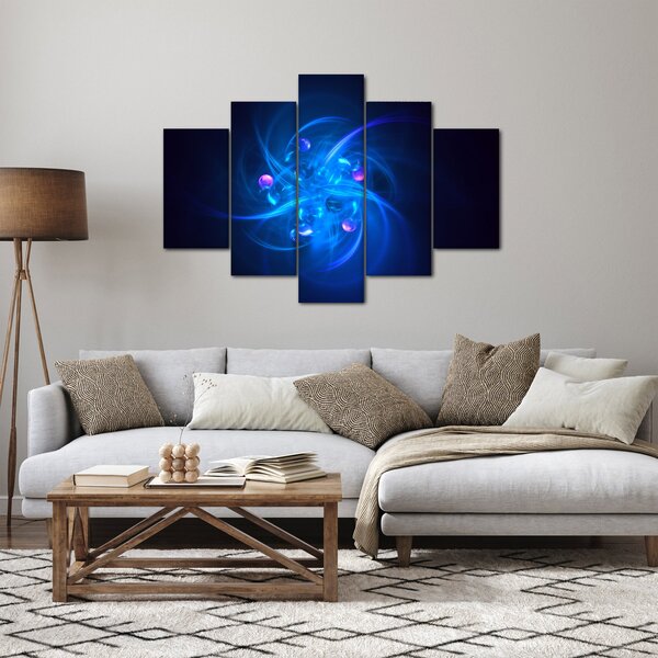 Moderný obraz modrej abstrakcie (150x105 cm)