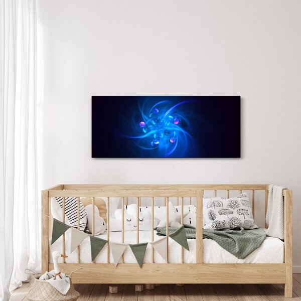 Moderný obraz modrej abstrakcie (120x50 cm)