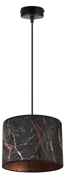 Závesné svietidlo Werona 3, 1x čierne textilné tienidlo so vzorom, (fi 20cm), c