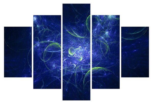 Obraz - modrá abstrakcia (150x105 cm)