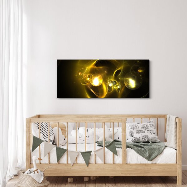 Abstraktný obraz žltých gulí (120x50 cm)