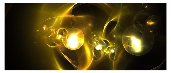 Abstraktný obraz žltých gulí (120x50 cm)