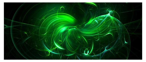 Obraz - zelená abstrakcia (120x50 cm)