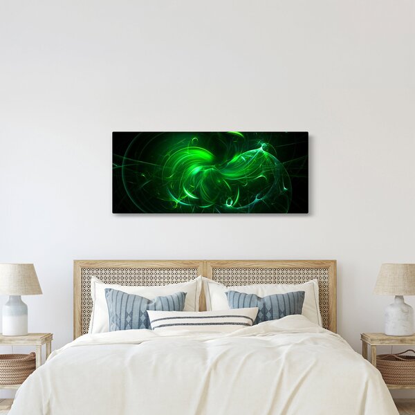 Obraz - zelená abstrakcia (120x50 cm)