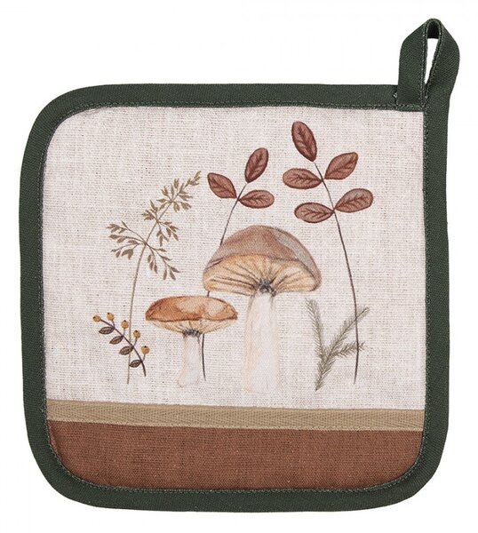 Béžová chňapka - podložka s hubkami Little Forest Jewels - 20*20 cm - Clayre & Eef
